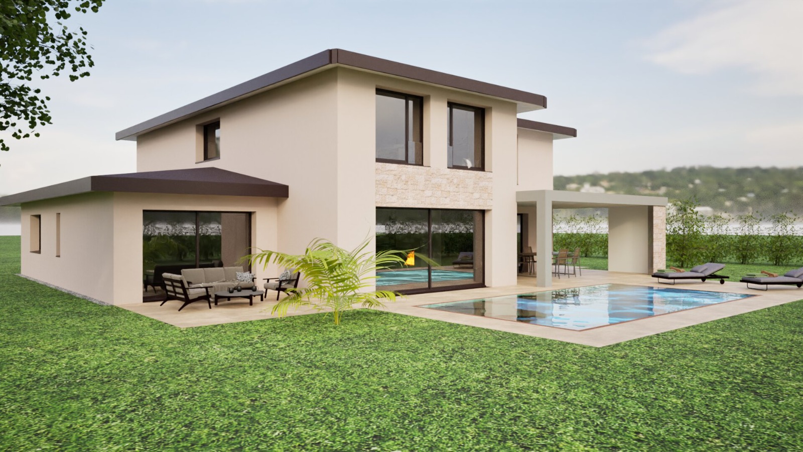 Villa contemporaine avec annexe et piscine – En cours de conception